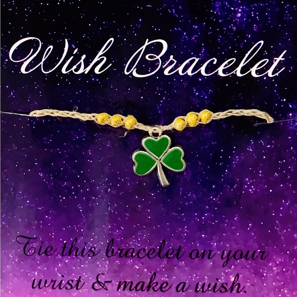Wish Bracelet with Green Clover Charm